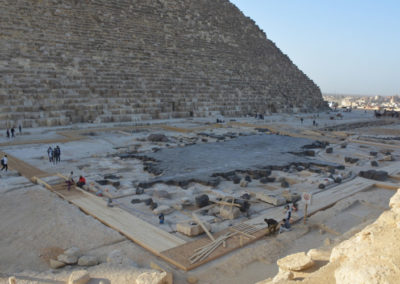 The Great Pyramid Temple walkway under construction