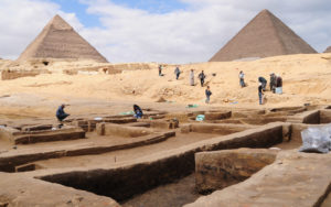 Excavating next to the pyramids