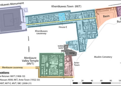 A map of the Khentkawes Town and Menkaure Valley Temple