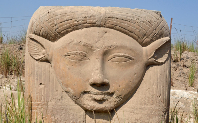 Hathor statue at the Hathor Temple in Memphis