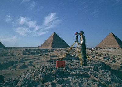 David Goodman surveying on the GIza plateau