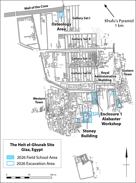 Heit el-Ghurab 2026 Excavation Areas
